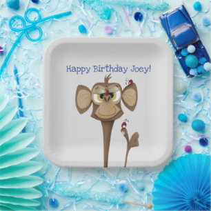 Silly Monkey and Ladybugs Paper Plate