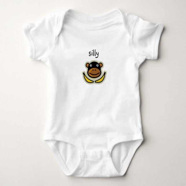 silly monkey baby bodysuit (Front)