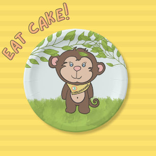 Silly Monkey Party Paper Plate
