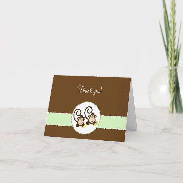 SILLY MONKEYS Folded Thank you notes (Front)
