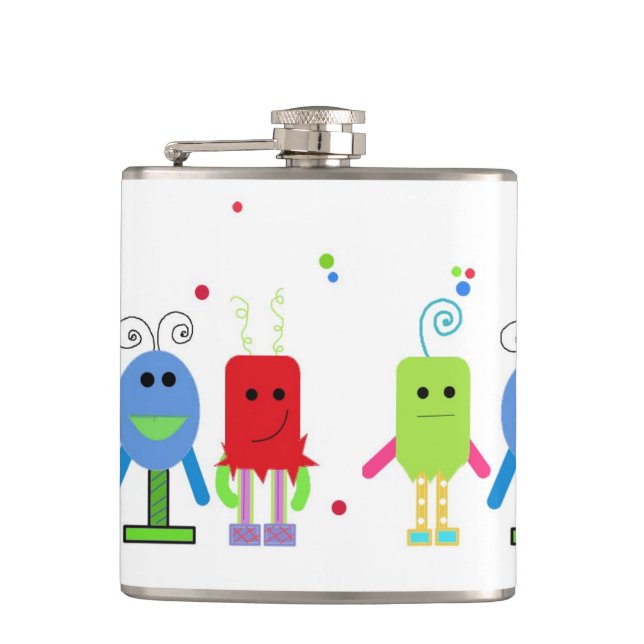 Silly Monsters Hip Flask (Front)