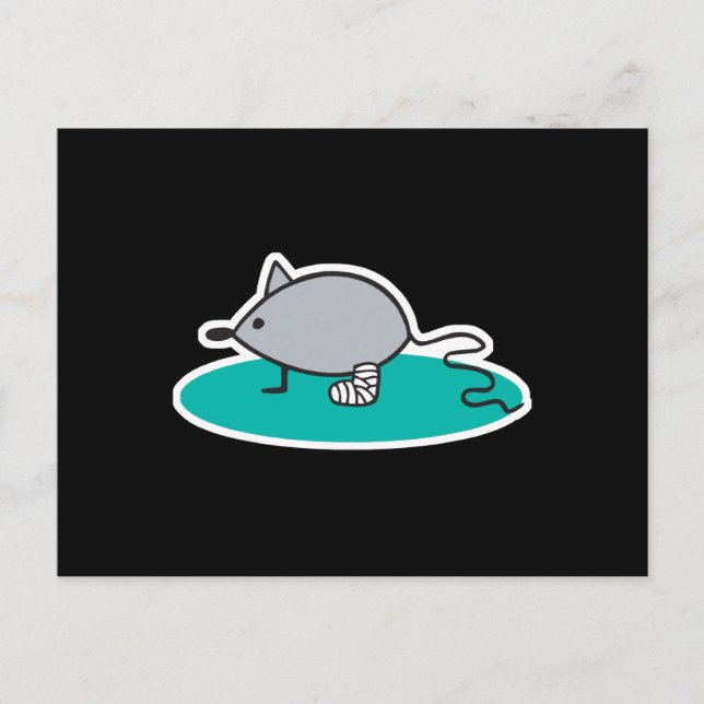 silly mouse with broken leg postcard (Front)