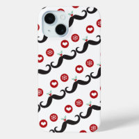 Silly Moustache Funny Face Mistletoe Heart Holiday