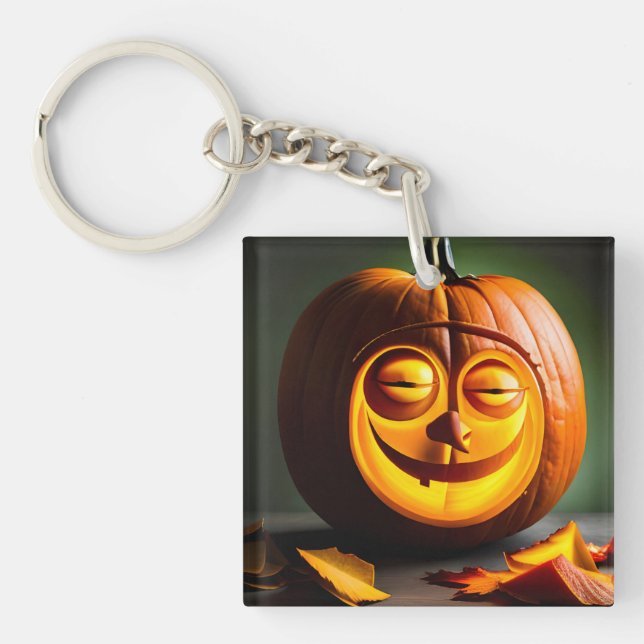 Silly Mr. Pumpkin Head Key Ring (Front)