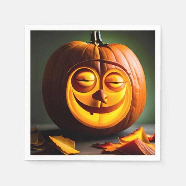 Silly Mr. Pumpkin Head Napkin (Front)