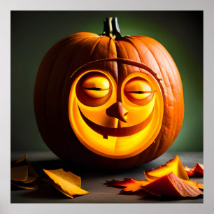 Silly Mr. Pumpkin Head Poster