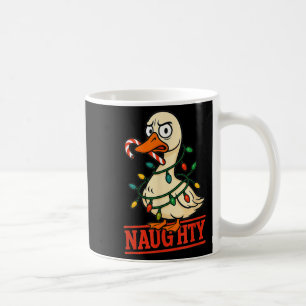 Silly Naughty Goose Christmas Tree Lights Santa Ha Coffee Mug