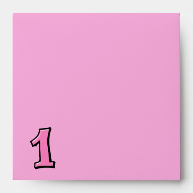 Silly Number 1 pink Invitation Envelope (Front)