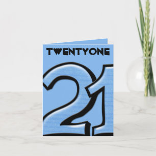 Silly Number 21 blue Note Card