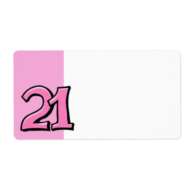Silly Number 21 pink Address Label (Front)