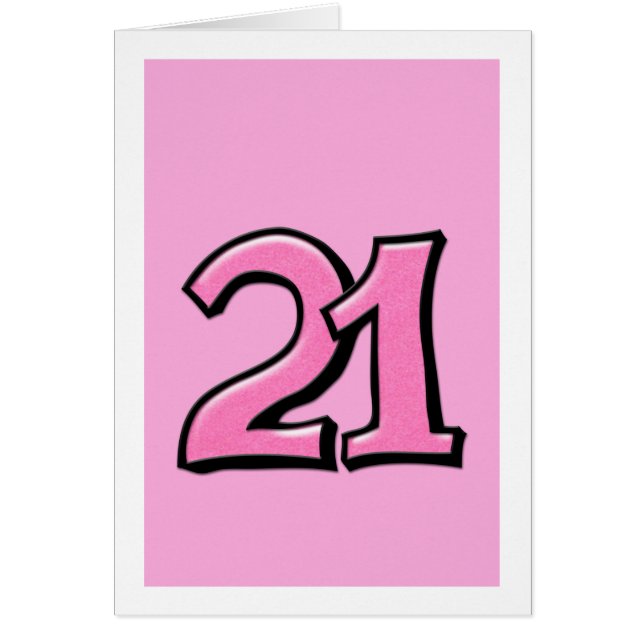 Silly Number 21 pink Card (Front)