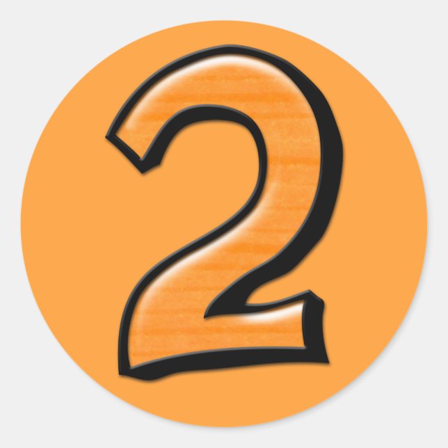 Silly Number 2 orange Sticker (Front)