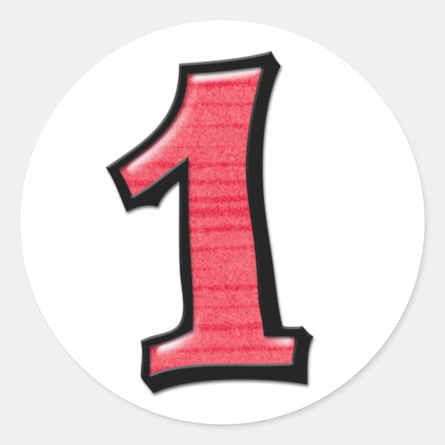 Silly Numbers 1 red Sticker (Front)