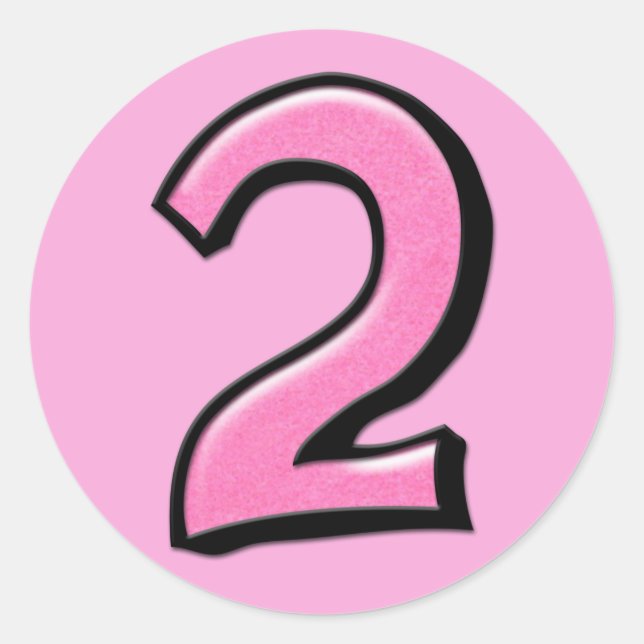 Silly Numbers 2 pink Sticker (Front)