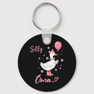 Silly Oma Cute Goose Grandmother Family Matching Key Ring