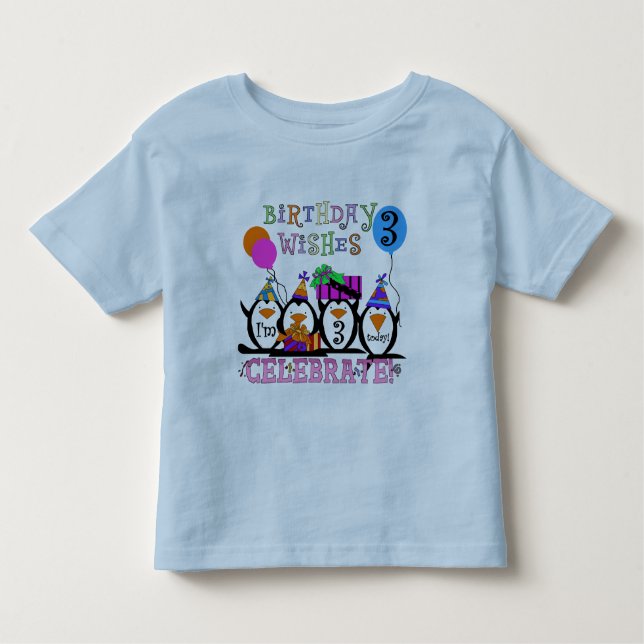 Silly Penguins 3rd Birthday Tshirts and Gifts (Front)