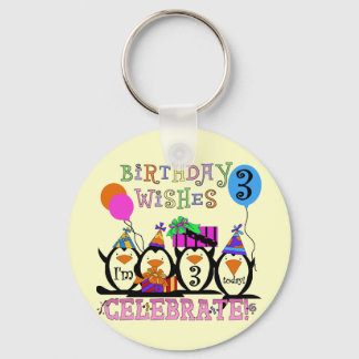 Silly Penguins 3rd Birthday Tshirts and Gifts Key Ring