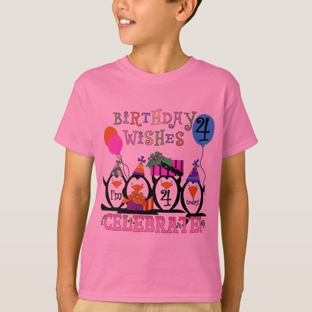 Silly Penguins 4th Birthday T-shirts and Gifts (Front)