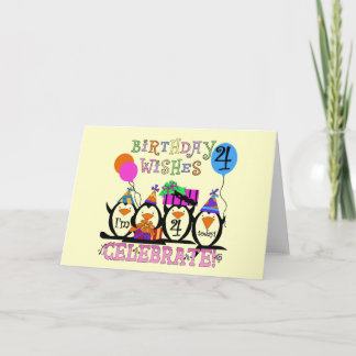 Silly Penguins 4th Birthday T-shirts and Gifts Card