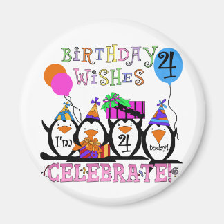 Silly Penguins 4th Birthday T-shirts and Gifts Magnet