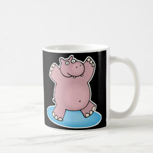 silly pink dancing hippo coffee mug