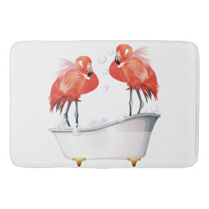 Silly Pink Flamingos in the Bath Mat