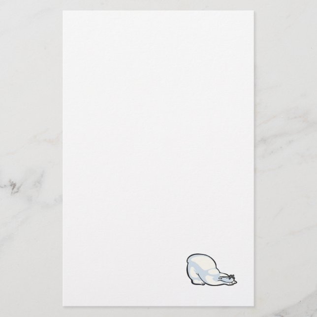 silly polar bear wearing sunglasses stationery (Front)