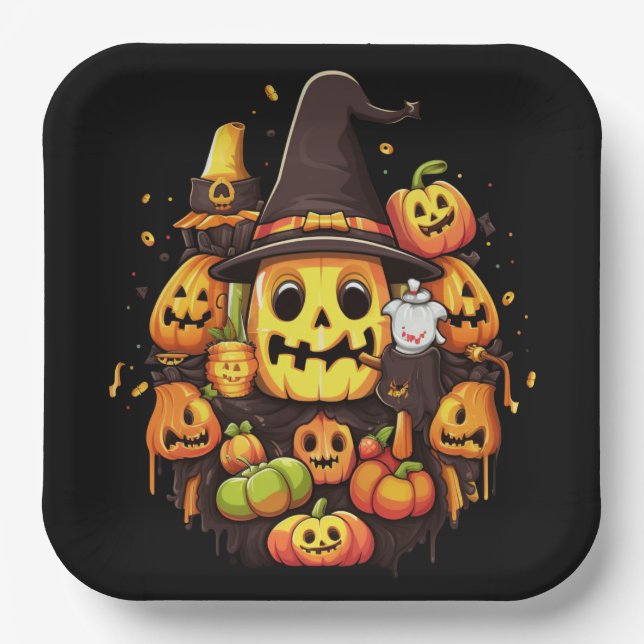 Silly Pumpkins Plates (Front)