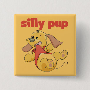 Silly Pup Tshirts and Gifts 15 Cm Square Badge