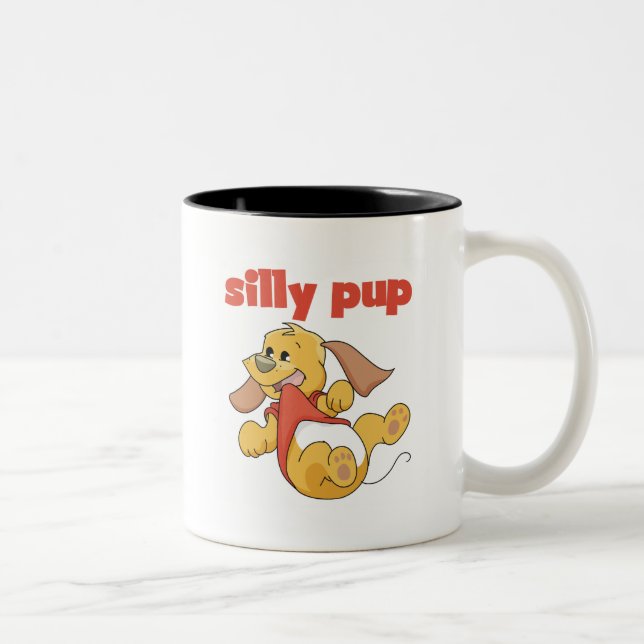 Silly Pup Tshirts and Gifts Two-Tone Coffee Mug (Right)