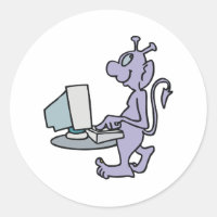 silly purple computer alien monster
