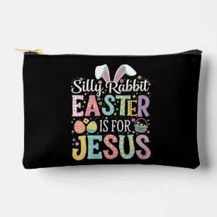 Silly Rabbit Easter Is For Jesus Cute Bunny Accessory Pouch