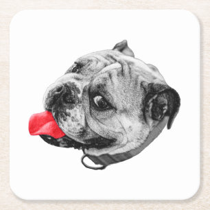 Silly Red Sip Square Paper Coaster