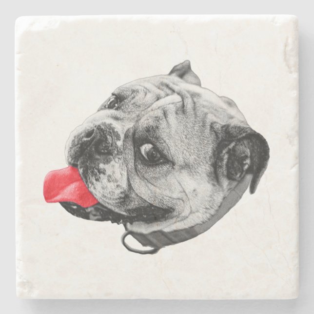 Silly Red Sip Stone Coaster (Front)
