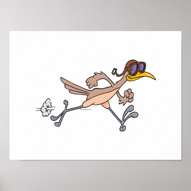 silly roadrunner bird cartoon poster (Front)