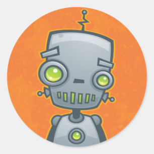 Silly Robot Classic Round Sticker