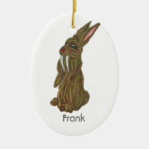 Silly Sabre Tooth Rabbit Ceramic Tree Decoration