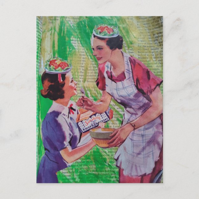 Silly Salad Hats collage Postcard (Front)
