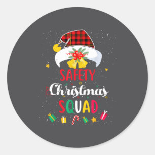 Silly Santa Match Hat Safety Squad Security Classic Round Sticker