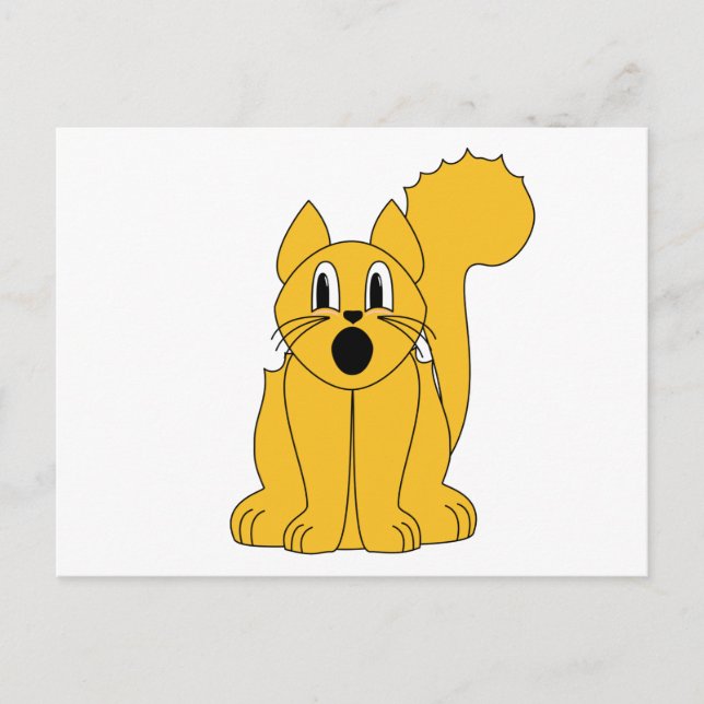Silly Scared Orange Cat Postcard (Front)