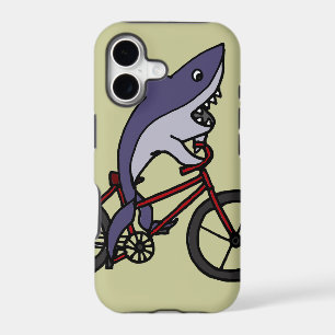 Silly Shark Riding Bicycle Cartoon