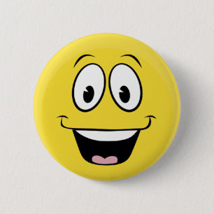 Silly Smile Face 6 Cm Round Badge