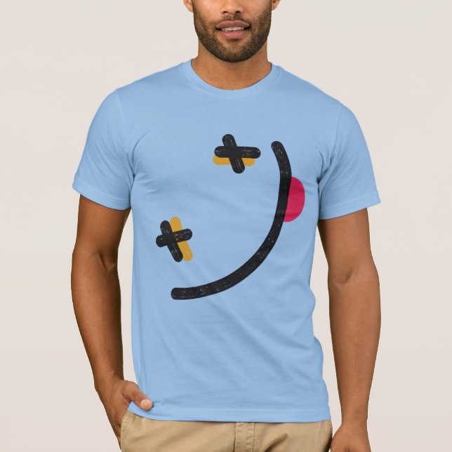 Silly Smiling Face Emoji T-Shirt (Front)
