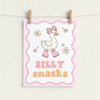 Silly Snacks Goose Table Sign