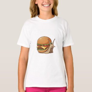 Silly Snail with Burger Shell Kids T-Shirt