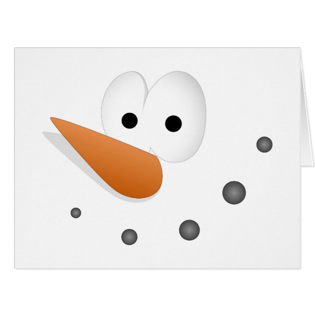 Silly Snowman Face Cartoon (Front Horizontal)