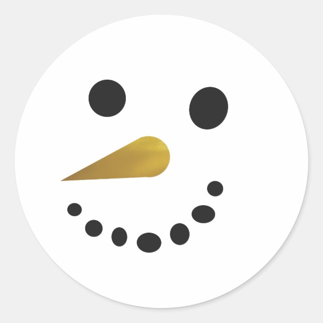 Silly Snowman Sticker / Faux Gold Foil Nose (Front)