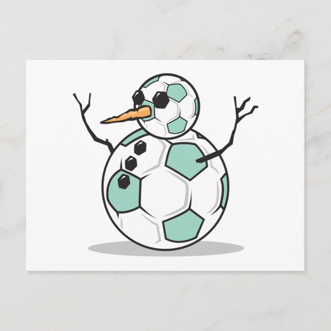 silly soccer ball snowman postcard (Front)