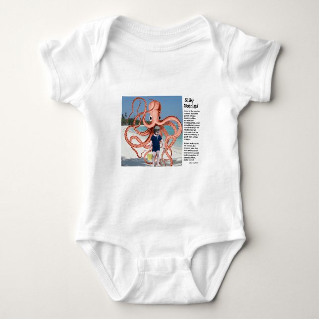 Silly Stories: Man-eating Octopus Baby Bodysuit (Front)