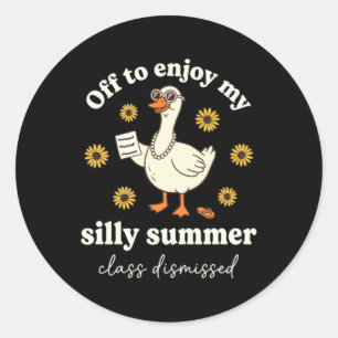 Silly Summer Goose Cl Dismissed Classic Round Sticker